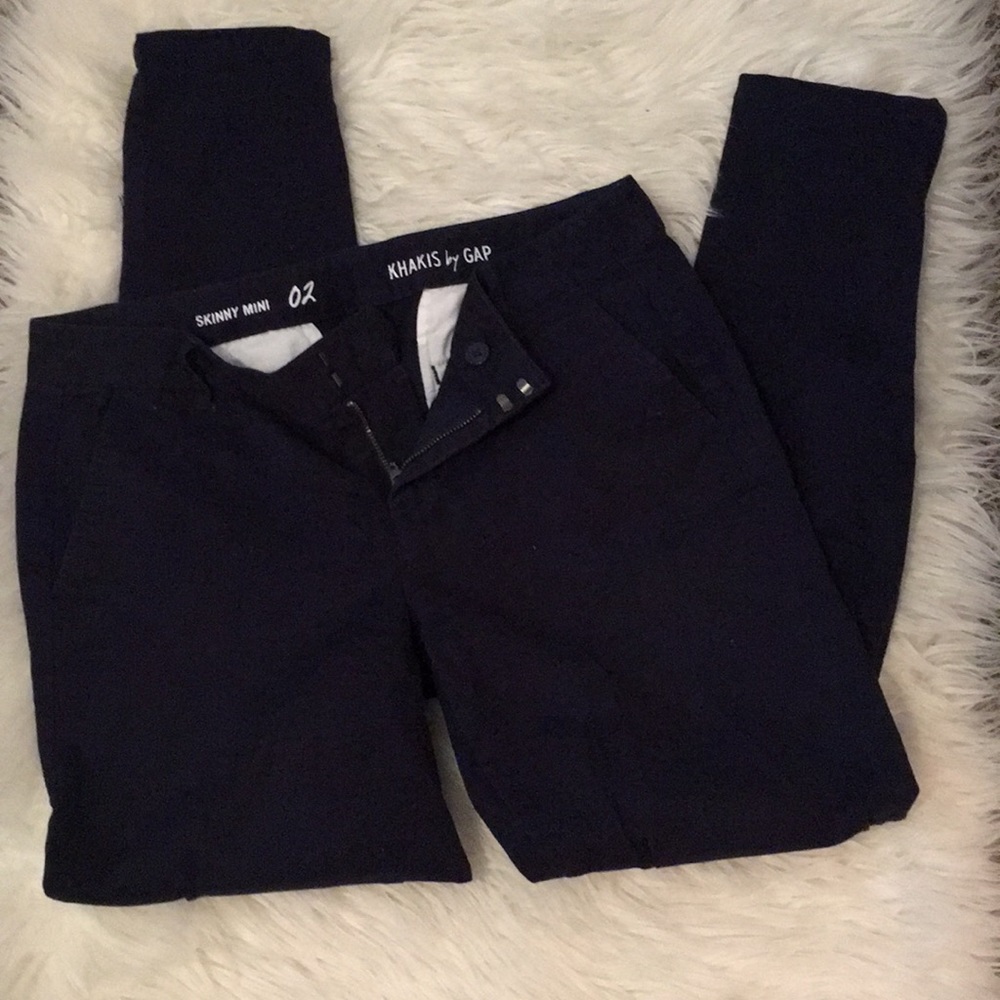 Skinny mini navy blue khakis!